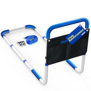 Adjustable Bed Rails for Elderly Safety with Pouch