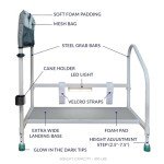Adjustable Bed Rails for Seniors with LED Light