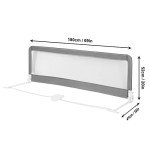 Extra Long Bed Guard for Baby - Gray