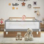 Extra Long Bed Guard for Baby - Gray