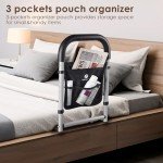 Safety Bed Rail for Seniors with Storage Pocket