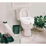 Carex E-Z Lock Raised Toilet Seat and Toilet Riser, 5 Inch Height Toilet Lift Seat Riser for Elderly and Handicap - Fits and Locks to Round or Elongated Toilets, Elevated Toilet Seat