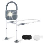 Adjustable Bed Rails with Motion Light for Seniors