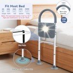 Adjustable Bed Rails with Motion Light for Seniors