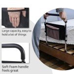Elderly Bed Rails with Storage Pocket & Non-Slip Handle
