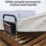Elderly Bed Rails with Storage Pocket & Non-Slip Handle