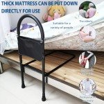 Adjustable Bed Rail for Seniors with Storage Pocket