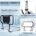 Adjustable Bed Rails for Seniors with Storage Pocket