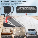 Adjustable Bed Rails for Seniors with Storage Pocket