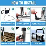 Adjustable Folding Bed Rail for Seniors' Safety