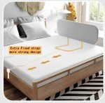 Foldable Baby Bed Rail Guard - 32 Inch Grey