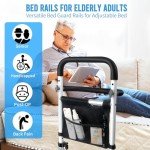 Adjustable Bed Rails with Alarm & Night Light