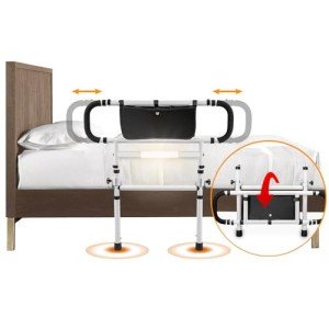 Adjustable Bed Rails for Elderly with Handles