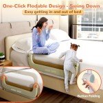 Deeteck Adjustable Portable Bed Guard Rail for Toddlers