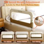 Deeteck Adjustable Portable Bed Guard Rail for Toddlers