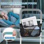 Adjustable Bed Safety Rail for Seniors with Storage