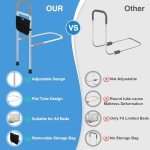 Adjustable Bed Safety Rail for Seniors with Storage