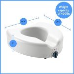 Medline 5" Standard Raised Toilet Seat With Lock and No Arms - A Medical Seat Riser for Seniors, Adults and Elderly or Post-Surgery Recovery, 1 Ct.