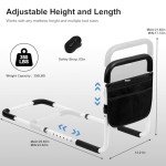 Adjustable Bed Rails for Seniors with Storage Bag