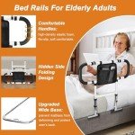 Foldable Bed Rails for Seniors with Storage Pocket