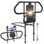 Adjustable Bed Rails with Light & Pocket