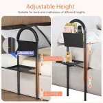 Adjustable Bed Rails for Elderly with Tray & Storage