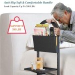 Adjustable Bed Rails for Elderly with Tray & Storage