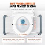 VEVOR Raised Toilet Seat, 3.5" Height Raised, 300 lbs Weight Capacity, for Standard Round Toilet, Aluminum Handrail, with EVA Armrest Padding, for Elderly, Handicap, Patient, Pregnant, Medical