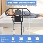 Adjustable Bed Rails with Light & Pocket