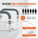 VEVOR Raised Toilet Seat, 3.5" Height Raised, 300 lbs Weight Capacity, for Standard Round Toilet, Aluminum Handrail, with EVA Armrest Padding, for Elderly, Handicap, Patient, Pregnant, Medical