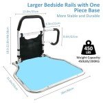 Adjustable Foldable Bed Rails for Seniors with Storage