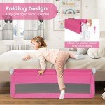 59-Inch Toddler Bed Rail with Safety Lock – Pink