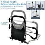Adjustable Foldable Bed Rails for Seniors with Storage