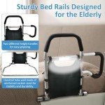 Adjustable Foldable Bed Rails for Seniors with Storage