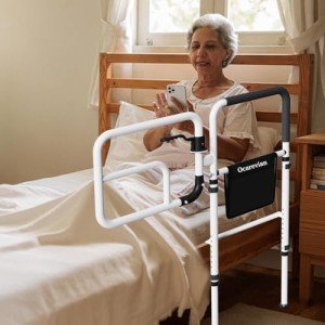 Adjustable Bed Rails for Seniors with Handrail