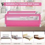 59-Inch Toddler Bed Rail with Safety Lock – Pink