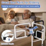 Adjustable Bed Rails for Seniors with Handrail