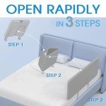SeseYii Foldable Baby Bed Rail Guard - Grey 32