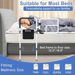 Adjustable Bed Rails for Seniors with Handrail