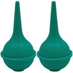 2pk Sterile Ear Syringe 1oz / 30ml Green Rubber Bulb for Washing & Wax Removal