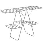 Foldable 2-Level Clothes Drying Rack with Clips