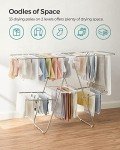 Foldable 2-Level Clothes Drying Rack with Clips