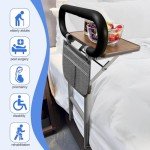 Adjustable Bed Rails for Elderly Safety with Table