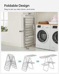Foldable 2-Level Clothes Drying Rack with Clips