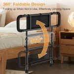 Foldable Bed Rails for Seniors with Storage Pocket