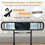 Foldable Bed Rails for Seniors with Storage Pocket