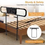 Foldable Bed Rails for Seniors with Storage Pocket