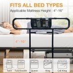 Foldable Bed Rails for Seniors with Storage Pocket