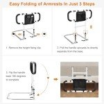 Adjustable Bed Rails for Seniors with Storage Pocket