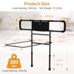 Foldable Bed Rails for Seniors with Storage Pocket